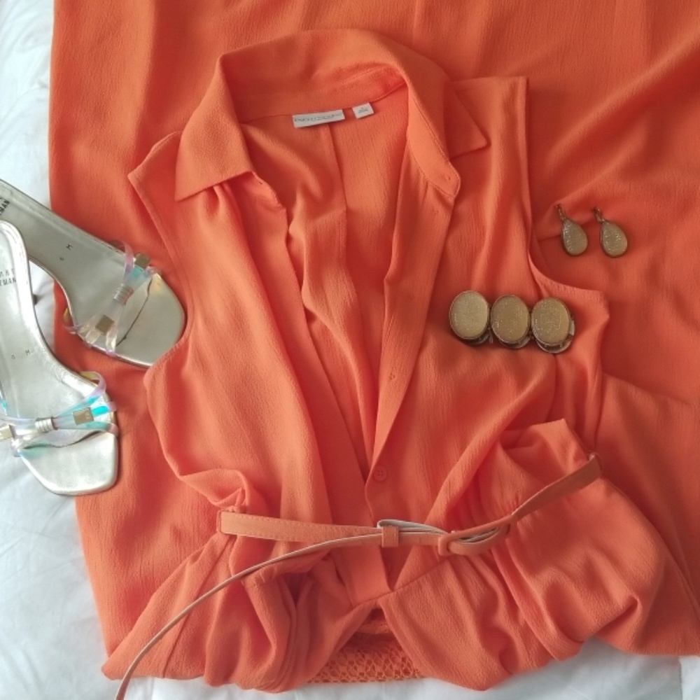 Eva Mendes long train jumper in Tangerine small